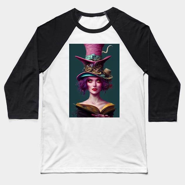 female wizard magic hat Baseball T-Shirt by ai1art